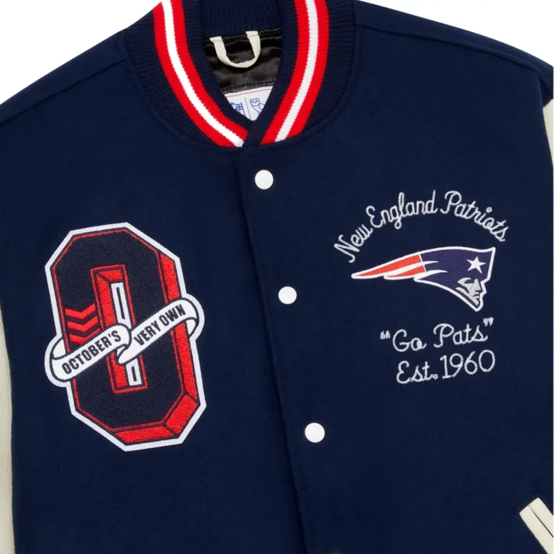 New England Patriots OVO Wool & Leather Varsity Jacket