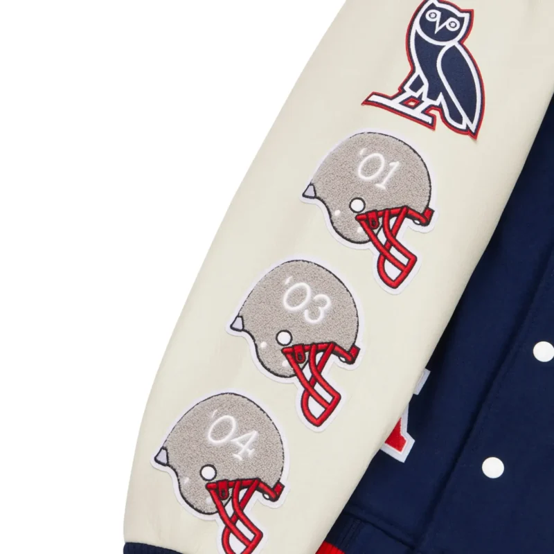 New England Patriots OVO Wool & Leather Varsity Jacket