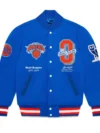 New York Knicks OVO X Blue Wool Varsity Jacket