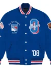 New York Rangers OVO x NHL Blue Full-Snap Varsity Jacket