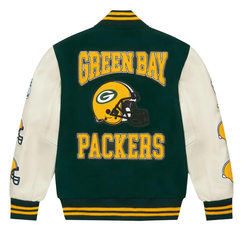 OVO x NFL Green Bay Packers Full-Snap Varsity Jacket Green - Image 2