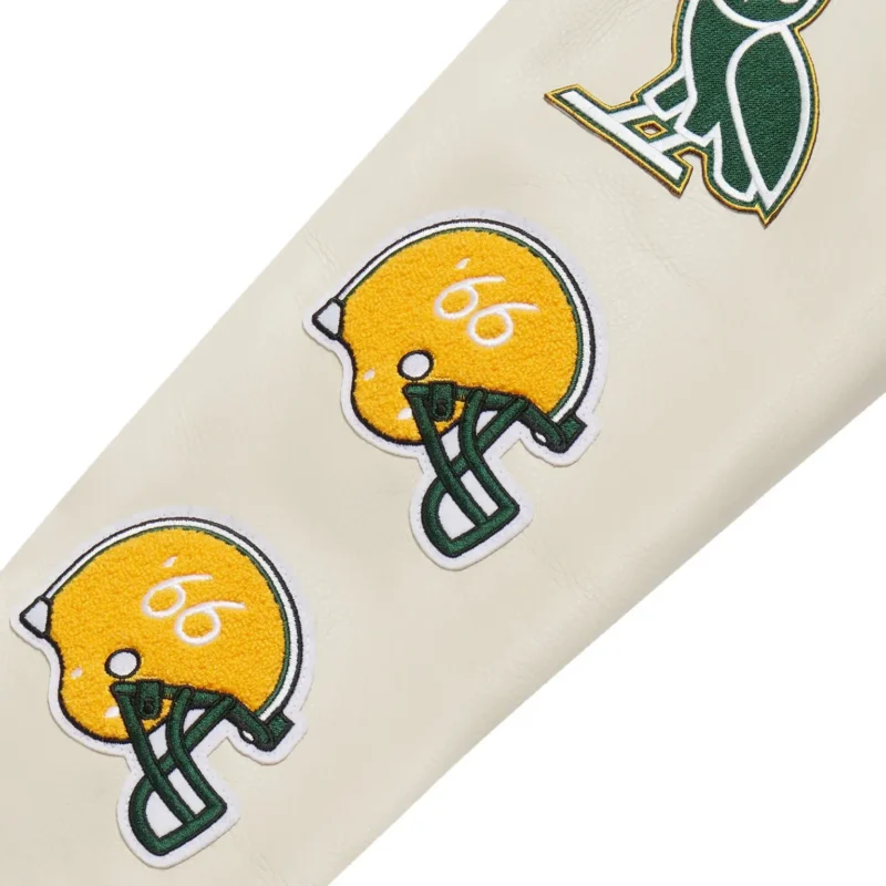OVO x NFL Green Bay Packers Full-Snap Varsity Jacket Green - Image 4