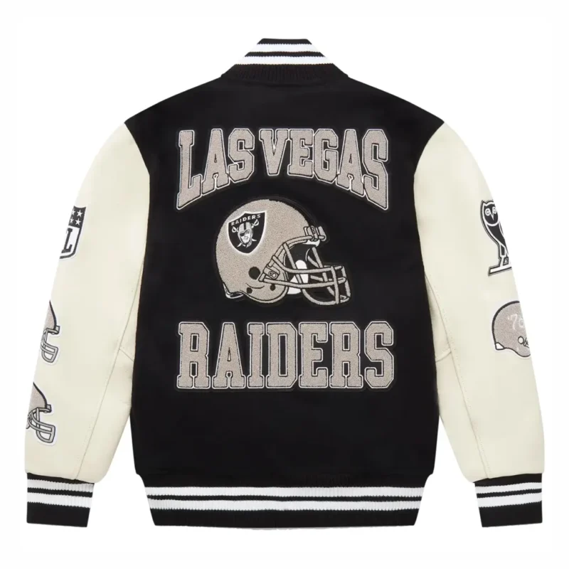 OVO x NFL Las Vegas Raiders Full-Snap Varsity Jacket Black - Image 2