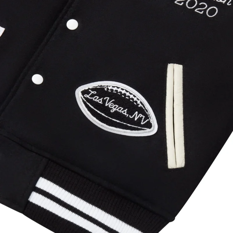 OVO x NFL Las Vegas Raiders Full-Snap Varsity Jacket Black - Image 3
