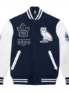 OVO x Toronto Maple Leafs Varsity Jacket Blue