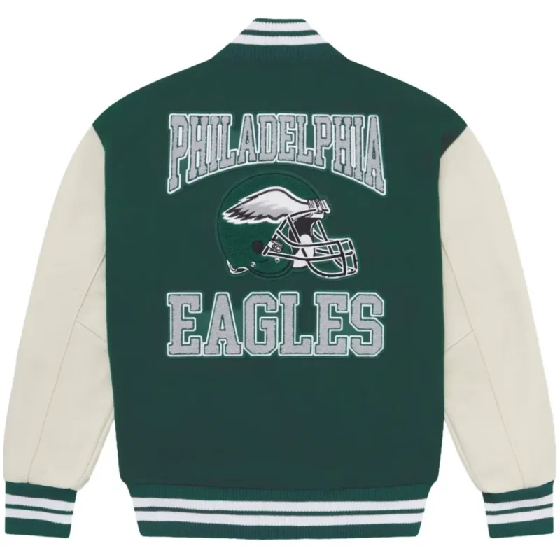 Philadelphia Eagles OVO Varsity Jacket Wool & Leather - Image 2
