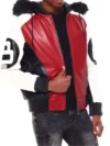 Robert Phillipe Mens Red 8 Ball Leather Jacket