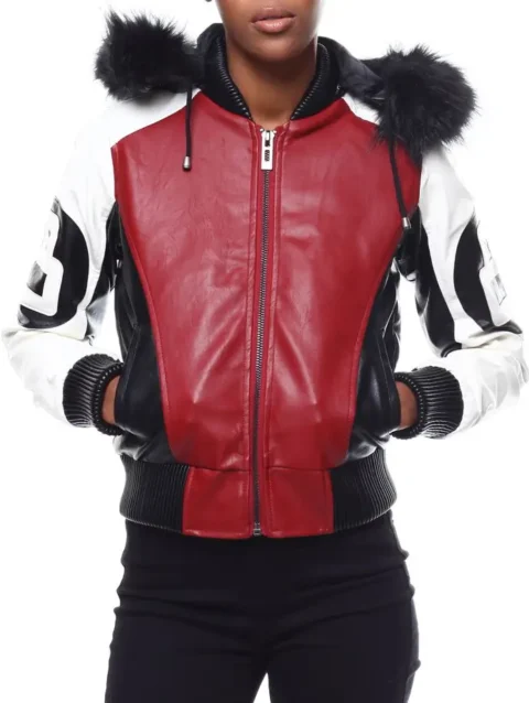 Robert Phillipe Women’s Red 8 Ball Leather Jacket