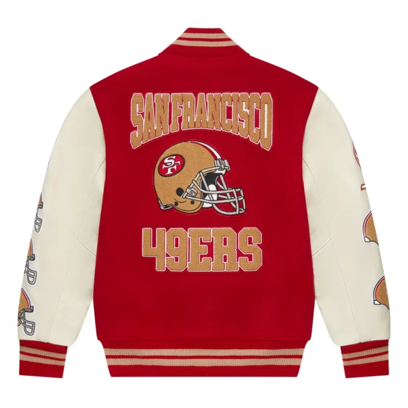 San Francisco 49ers OVO Scarlet Full-Snap Varsity Jacket - Image 2