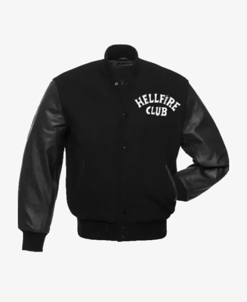 Stranger Things Hellfire Club Black Varsity Jacket