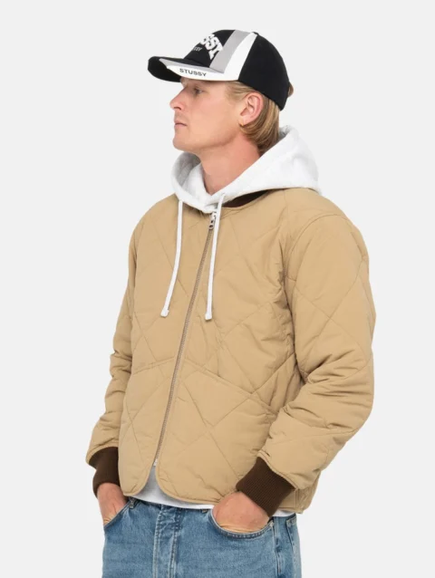 Stussy 8 Ball Brown Quilted Liner Jacket