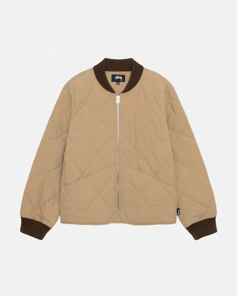 Stussy 8 Ball Brown Quilted Liner Jacket