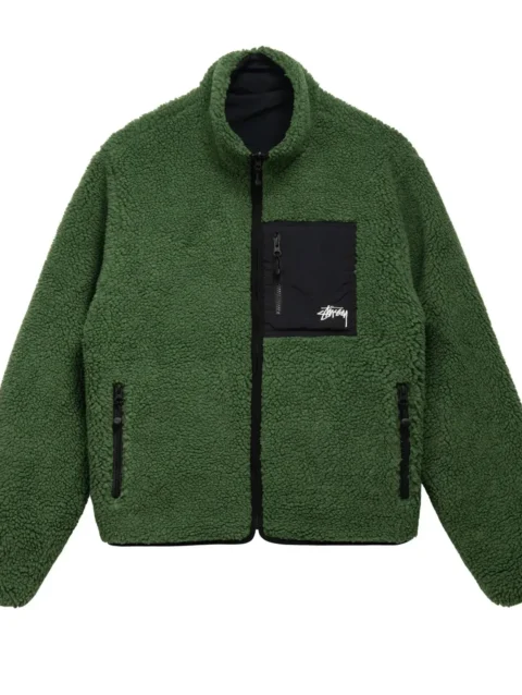 Stussy 8 Ball Sherpa Reversible Jacket Green