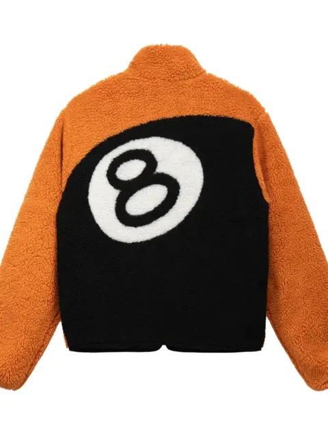 Stussy 8 Ball Sherpa Reversible Orange Jacket