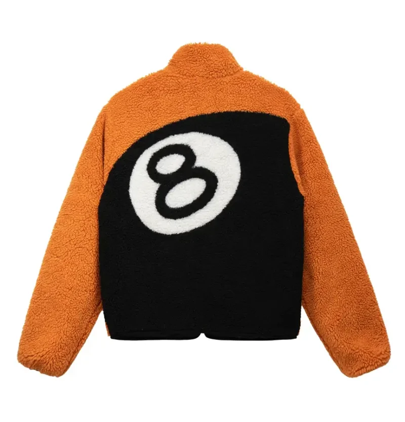 Stussy 8 Ball Sherpa Reversible Orange Jacket