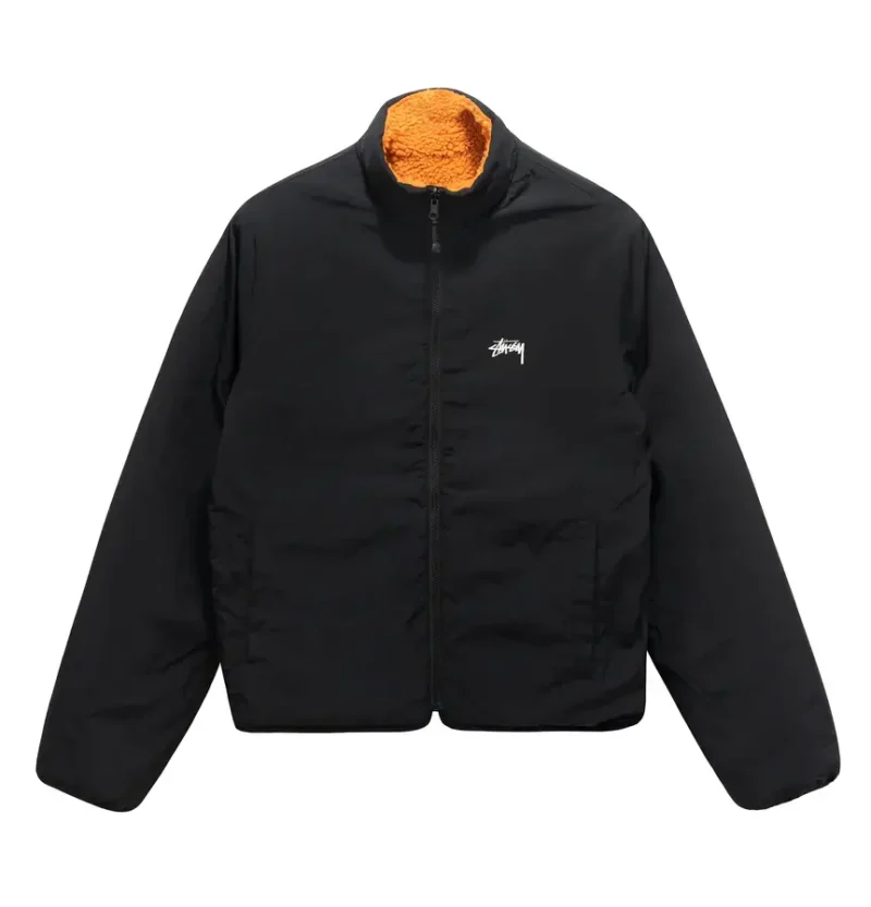 Stussy 8 Ball Sherpa Reversible Orange Jacket