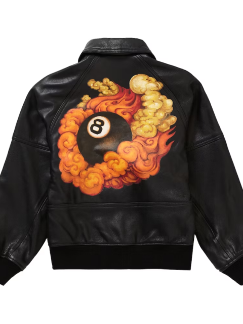 Supreme AW19 Martin Wong Black 8 Ball Leather Jacket
