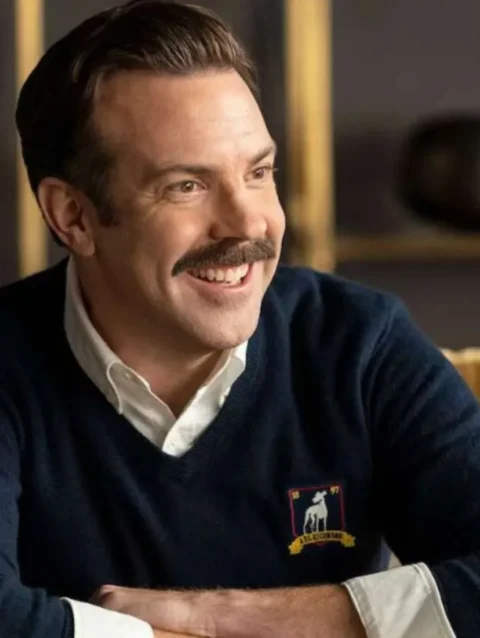 Ted Lasso Jason Sudeikis Blue Sweater