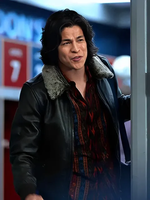 Ted Lasso S02 Dani Rojas Sheraling Fur Collar Leather Jacket