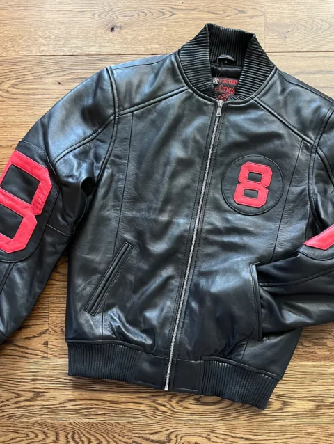 The Original 8 Ball Bomber Jacket Black & Red