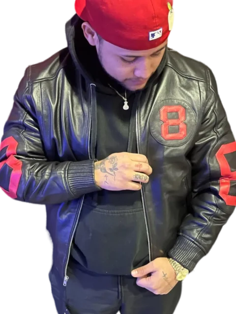 The Original 8 Ball Bomber Jacket Black & Red