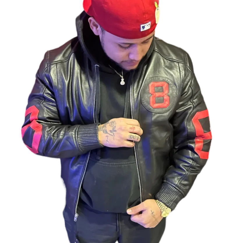 The Original 8 Ball Bomber Jacket Black & Red