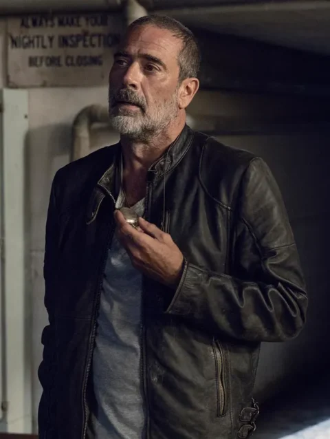 The Walking Dead Season 9 Negan Black Leather Jacket