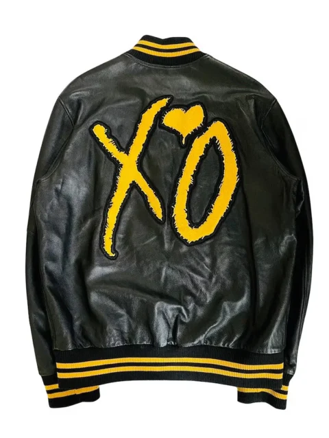 The Weeknd Xo Jackets Black & Yellow Leather Varsity Jacket