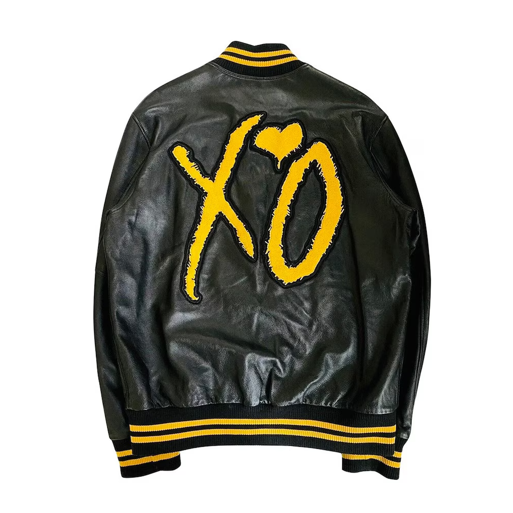 The Weeknd Xo Jackets Black & Yellow Leather Varsity Jacket