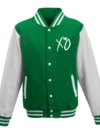 The Weeknd Xo Jackets Green & White Wool Varsity Jacket