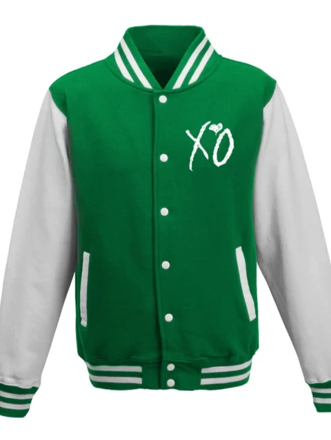 The Weeknd Xo Jackets Green & White Wool Varsity Jacket