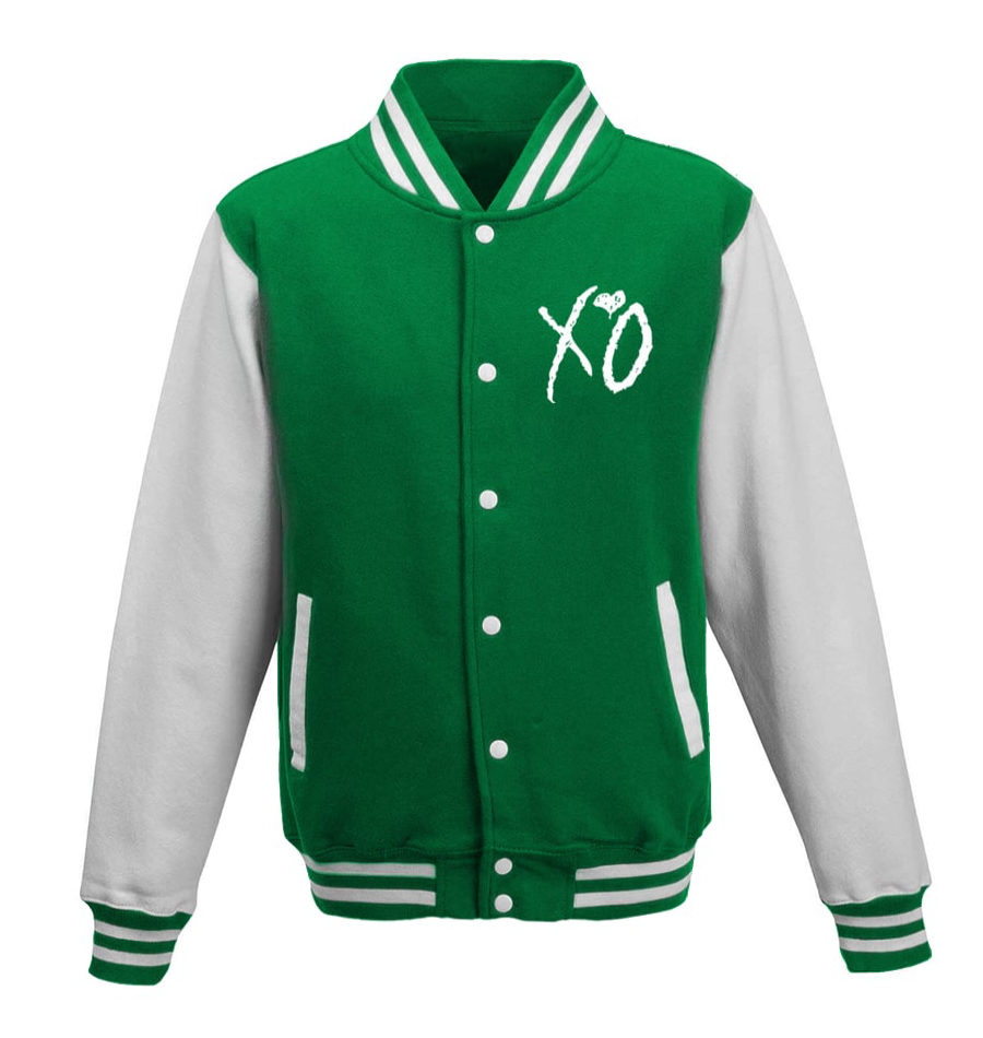 The Weeknd Xo Jackets Green & White Wool Varsity Jacket