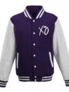 The Weeknd Xo Jackets Purple & White Wool Varsity Jacket