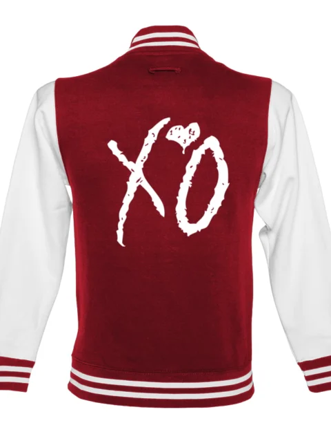 The Weeknd Xo Jackets Red & White Wool Varsity Jacket