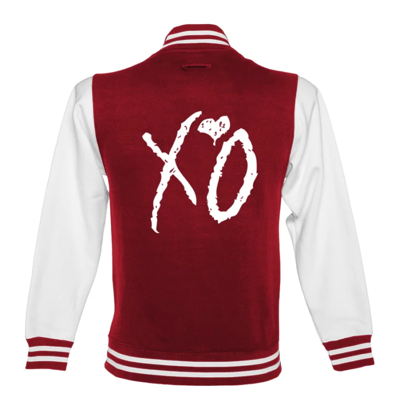 The Weeknd Xo Jackets Red & White Wool Varsity Jacket