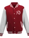 The Weeknd Xo Jackets Red & White Wool Varsity Jacket