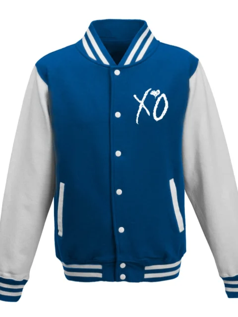 The Weeknd Xo Jackets Royal Blue & White Wool Varsity Jacket