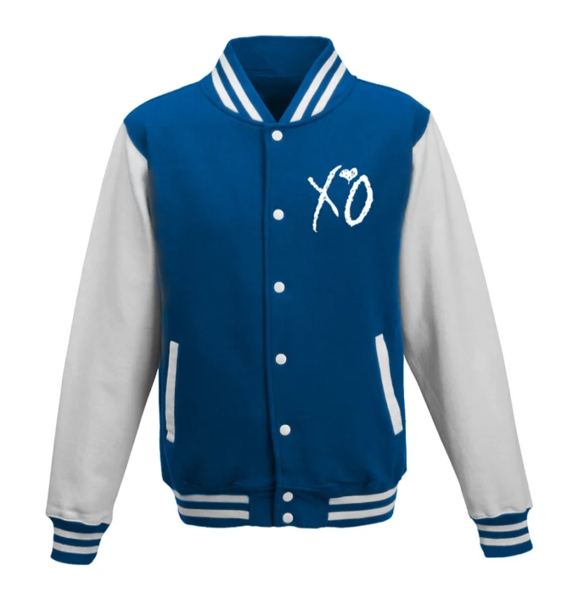 The Weeknd Xo Jackets Royal Blue & White Wool Varsity Jacket