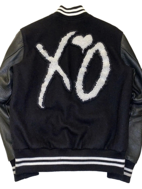 The Weeknd Xo Jackets Tour Black Wool & Leather Varsity Jacket