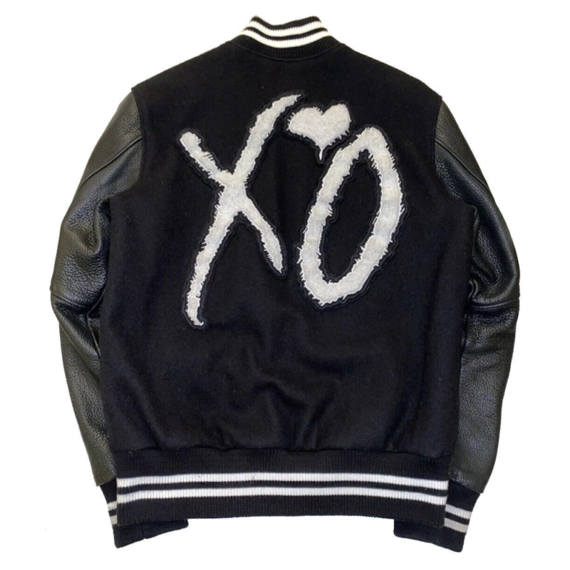 The Weeknd Xo Jackets Tour Black Wool & Leather Varsity Jacket