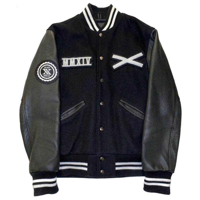The Weeknd Xo Jackets Tour Black Wool & Leather Varsity Jacket