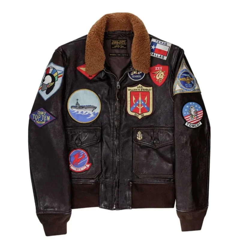 Top Gun-2 Bomber Shearling Leather Flight Jacket - Image 3