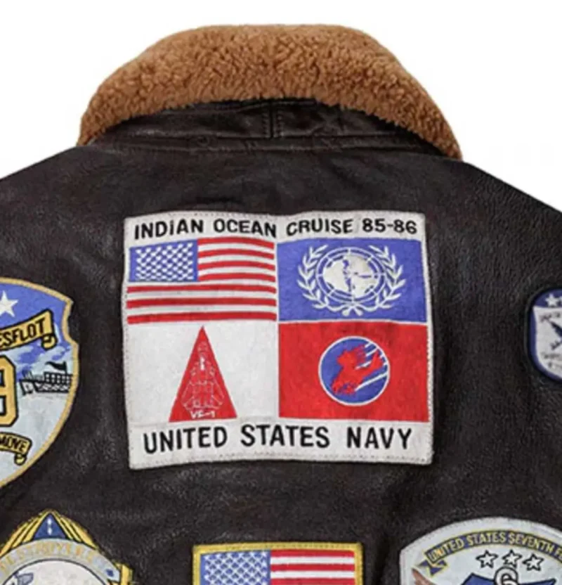 Top Gun-2 Bomber Shearling Leather Flight Jacket - Image 4