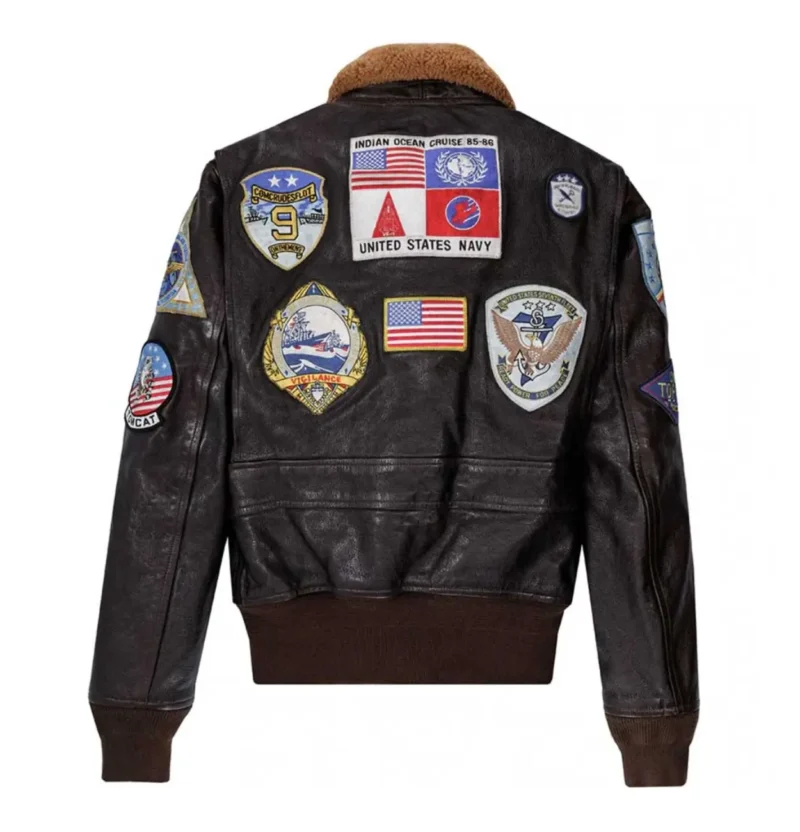 Top Gun-2 Bomber Shearling Leather Flight Jacket - Image 5