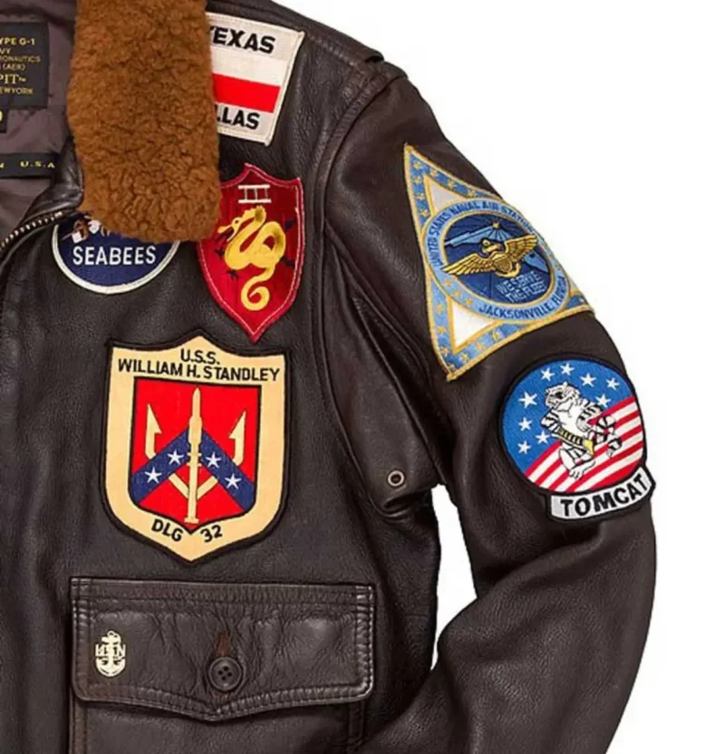 Top Gun-2 Bomber Shearling Leather Flight Jacket - Image 6