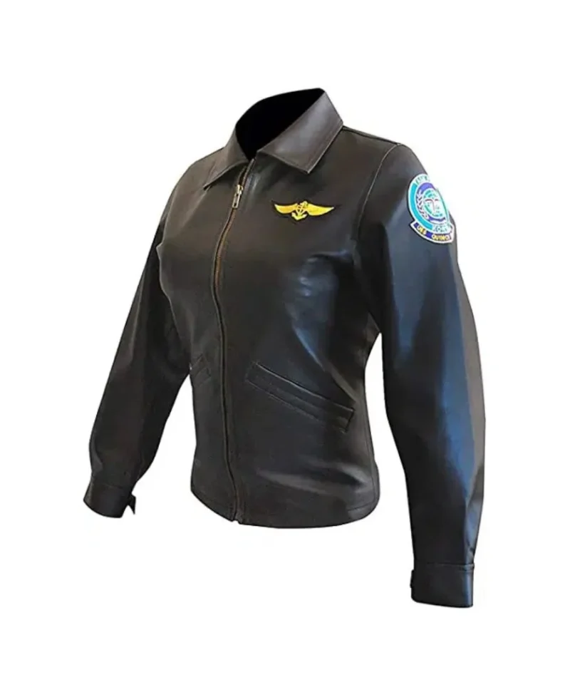 Top Gun Kelly McGillis Bomber Jacket Leather - Image 4
