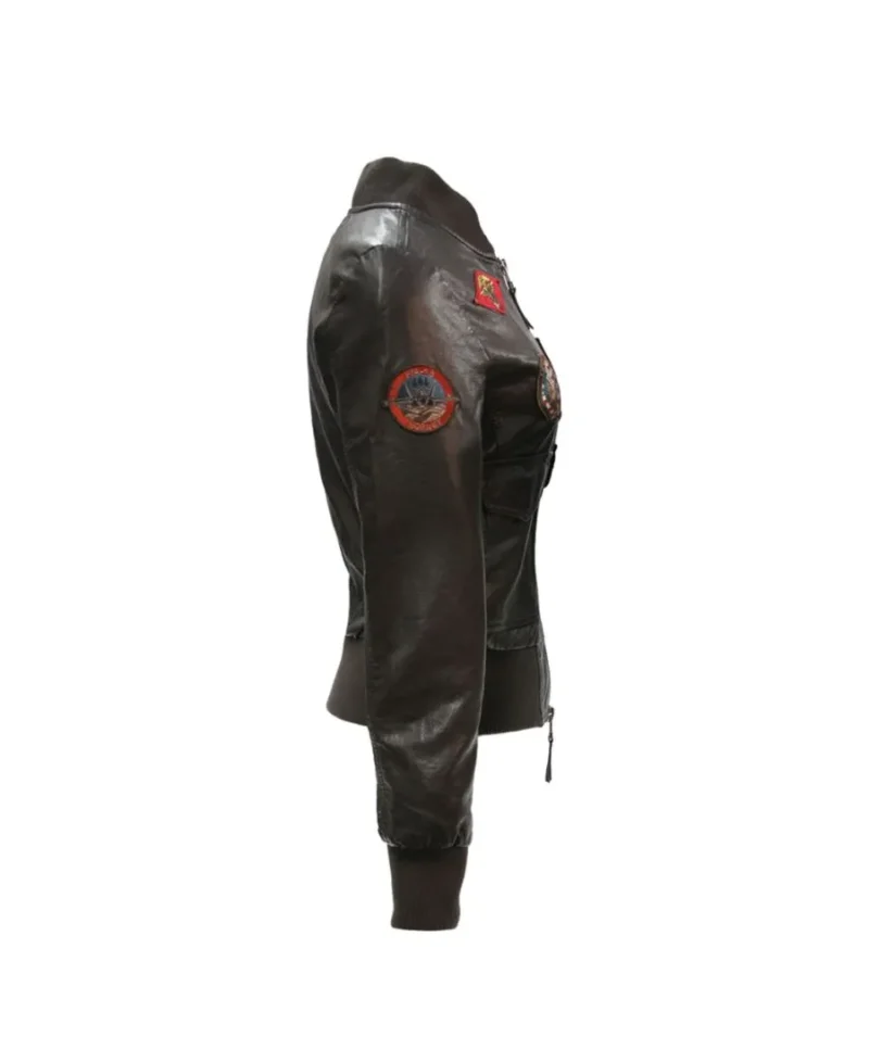 Top Gun Women’s Bomber Vegan Jacket Leather - Image 4