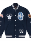 Toronto Maple Leafs OVO x NHL Full-Snap Varsity Jacket Blue