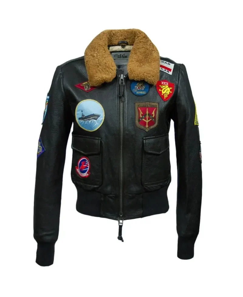 Women Bomber Shearling Top Gun-2 Jacket - Image 3