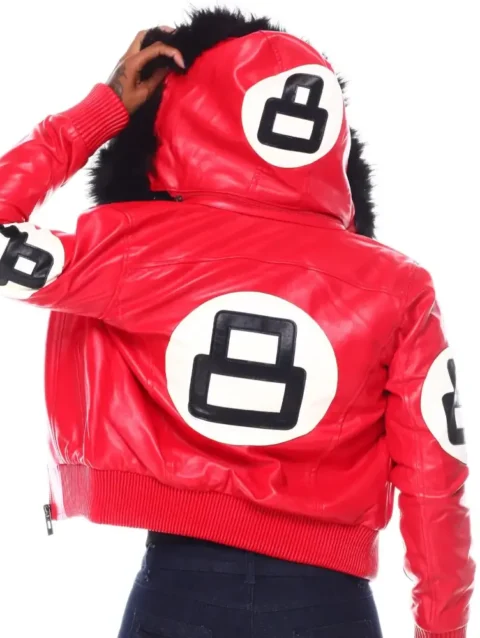Women’s Red 8 Ball Leather Jacket